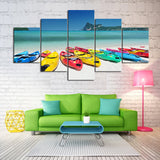 Colorful Kayaks Canvas Set