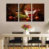 Wine and Fruit Canvas Set