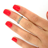 Silver Flower Trendy Toe or Mid Finger Ring