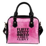 Flirty Dirty Inked And Curvy Leather Shoulder Hangbag