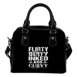 Flirty Dirty Inked And Curvy Leather Shoulder Hangbag