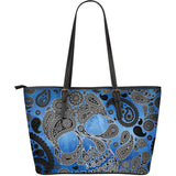 Black Skulls Leather Tote Large