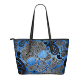 Black Skull Leather Tote