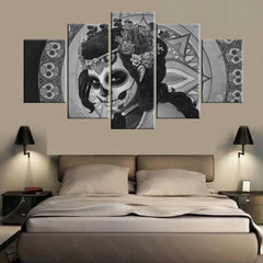 Paisley Girl Black and White Canvas Set