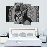 Paisley Girl Black and White Canvas Set