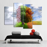 Four Seasons Tree Canvas Set