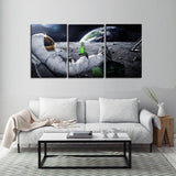 Beer Drinking Astronaut Canvas Set