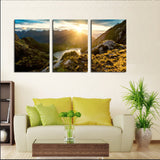 Mountain Lake Sunrise Canvas Set