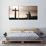 God Answers Prayers Cross Canvas Set