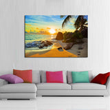 Island Beach Sunrise Canvas Set