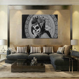 Paisley Girl Black and White Canvas Set