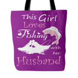 This Girl Loves Fishing With Her Husband Tote bag