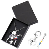 Puppy Enamel Necklace and Keyring Set