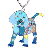 Puppy Enamel Necklace and Keyring Set