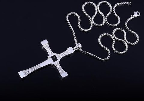 Rhinestone CROSS Pendant Necklace