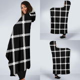 Black Check Hooded Blanket