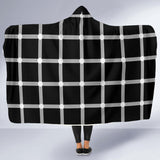 Black Check Hooded Blanket