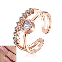 Heart Austrian Crystal Toe or Mid Finger Ring