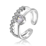 Heart Austrian Crystal Toe or Mid Finger Ring