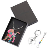 Puppy Enamel Necklace and Keyring Set