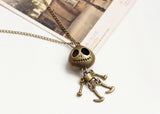 Big Eyes Skull Head Pendant Long Chain Necklace