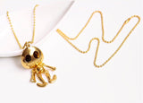 Big Eyes Skull Head Pendant Long Chain Necklace