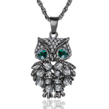 Vintage Crystal Owl Necklace