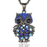 Vintage Crystal Owl Necklace