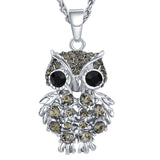 Vintage Crystal Owl Necklace