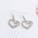 Romantic Heart Crystal Earrings and Necklace Set