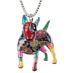 Bull Terrier Enamel Necklace