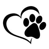 Heart Dog Paw Car Decal