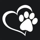 Heart Dog Paw Car Decal