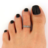 Silver Flower Trendy Toe or Mid Finger Ring