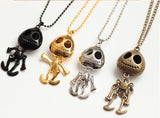 Big Eyes Skull Head Pendant Long Chain Necklace