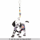 Puppy Enamel Necklace and Keyring Set