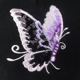 Butterfly and Sequins Embroidered Baseball Cap