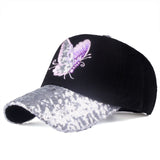 Butterfly and Sequins Embroidered Baseball Cap