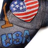 I Love USA Baseball Cap