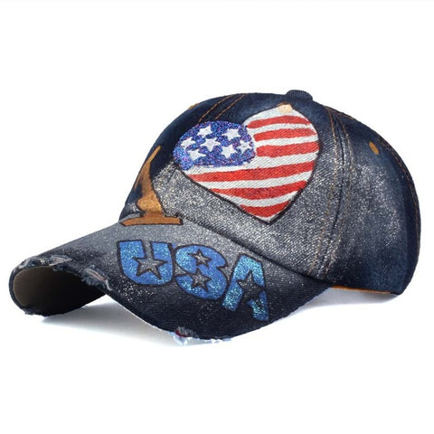 I Love USA Baseball Cap