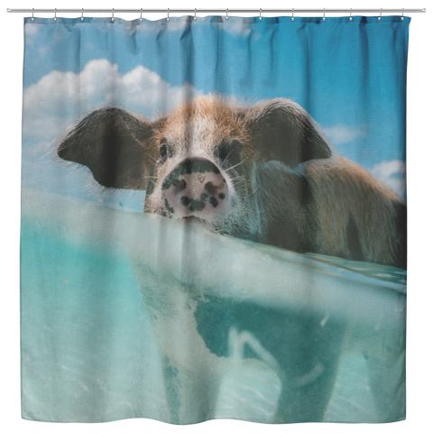 Beach Pig Shower Curtain