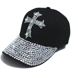 Vintage Cross Rhinestone Baseball Cap